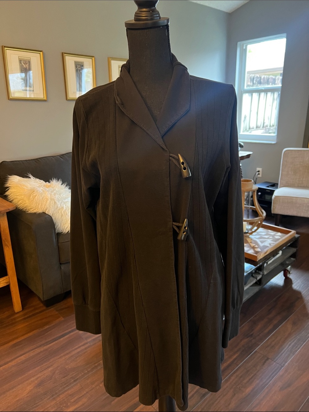 Vintage Lucky Brand, cotton jacket, XL, horn buttons, pockets very nice, Y2K